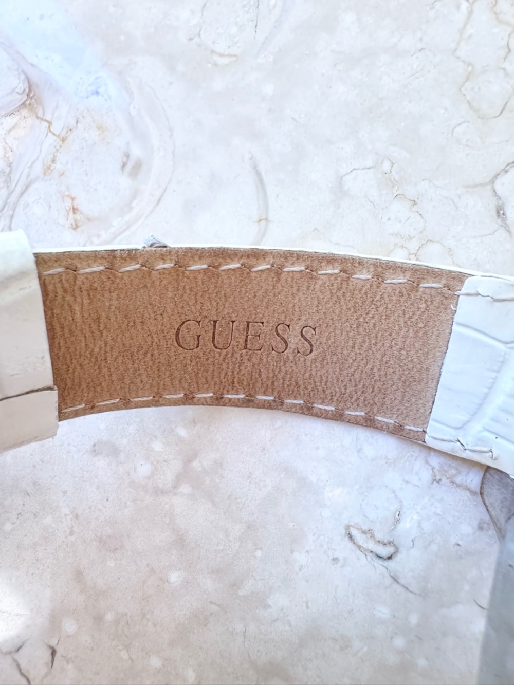 GUESS Women's White Cream Silver Watch - Picture 6 of 9